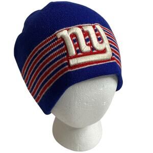 New York Giants Beanie Blue Red Embroidered NY Logo New Era NFL Hat One Size